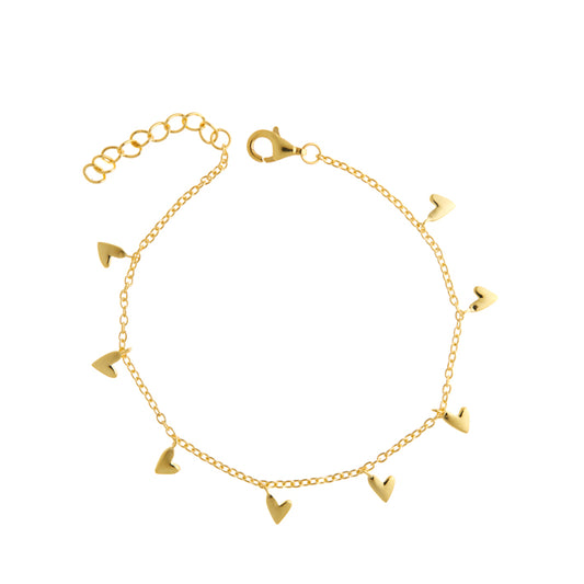By Gabay armbånd - Hjerte charm Forgyldt