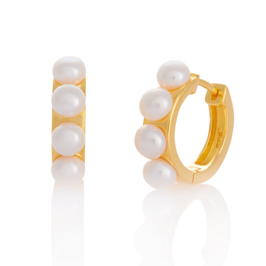 By Gabay øreringe - Pearl Hoop Forgyldt