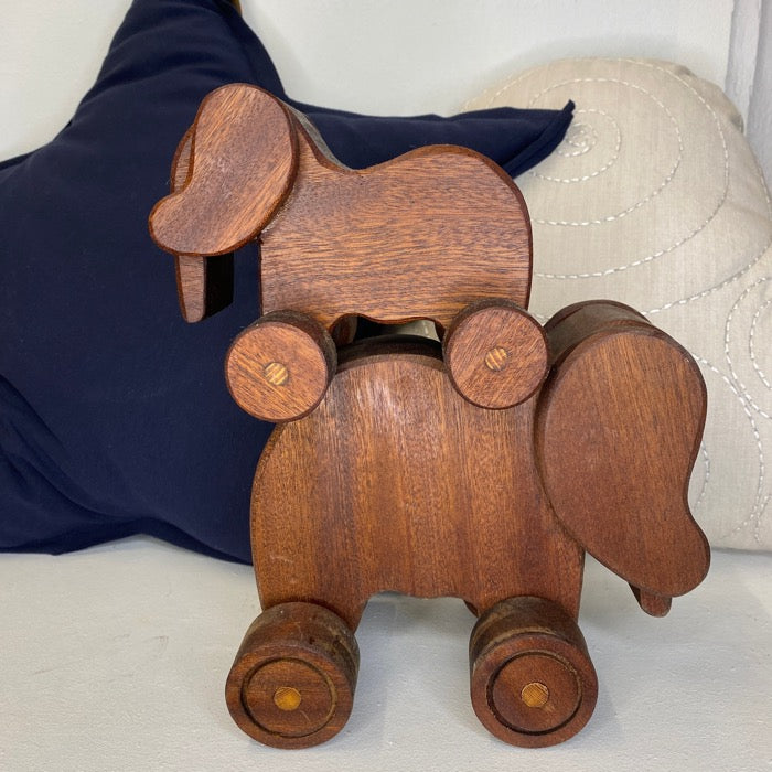 Jost stor elefant på hjul - Mahogni