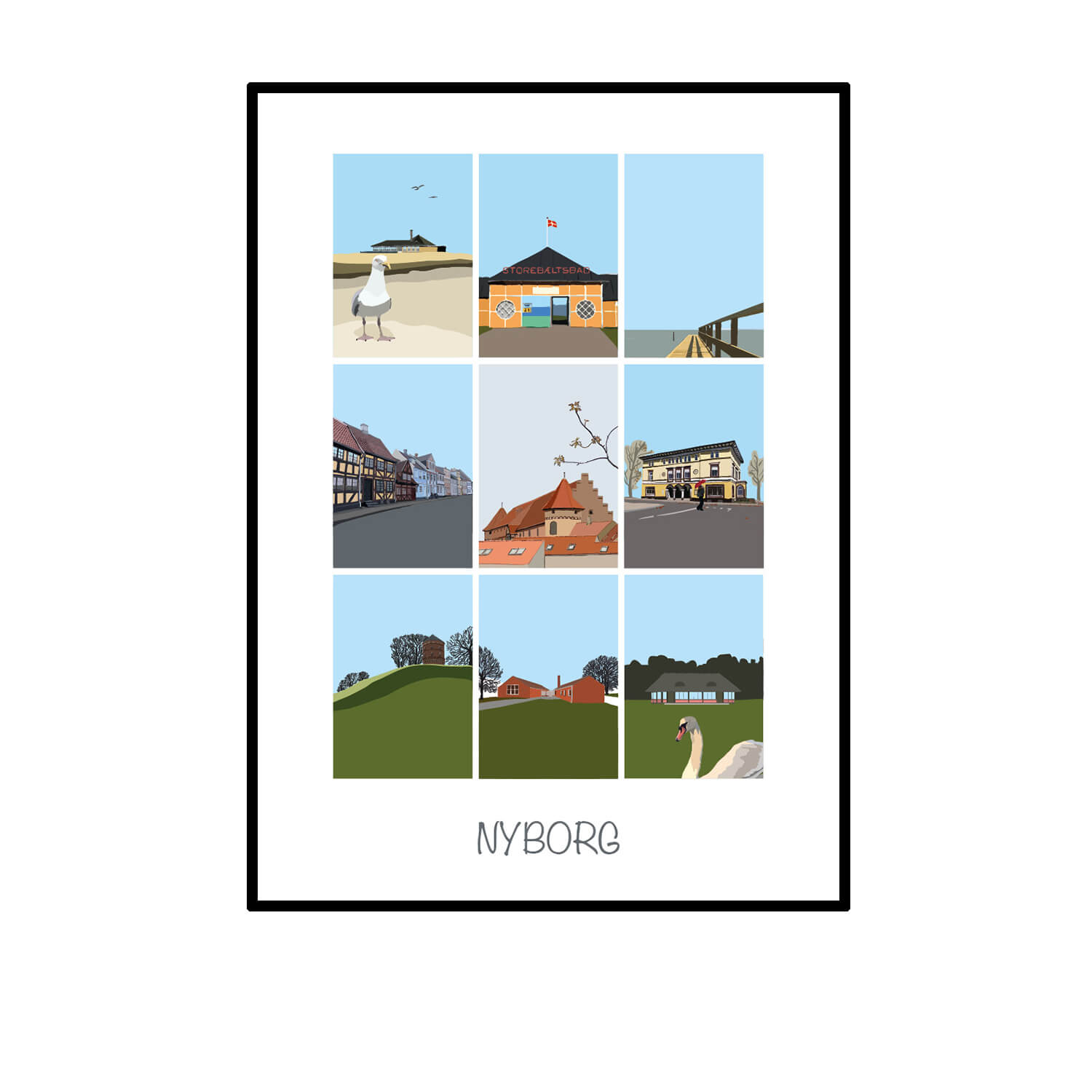 Nyborg Grafik & Web plakat - Glimt Af Nyborg
